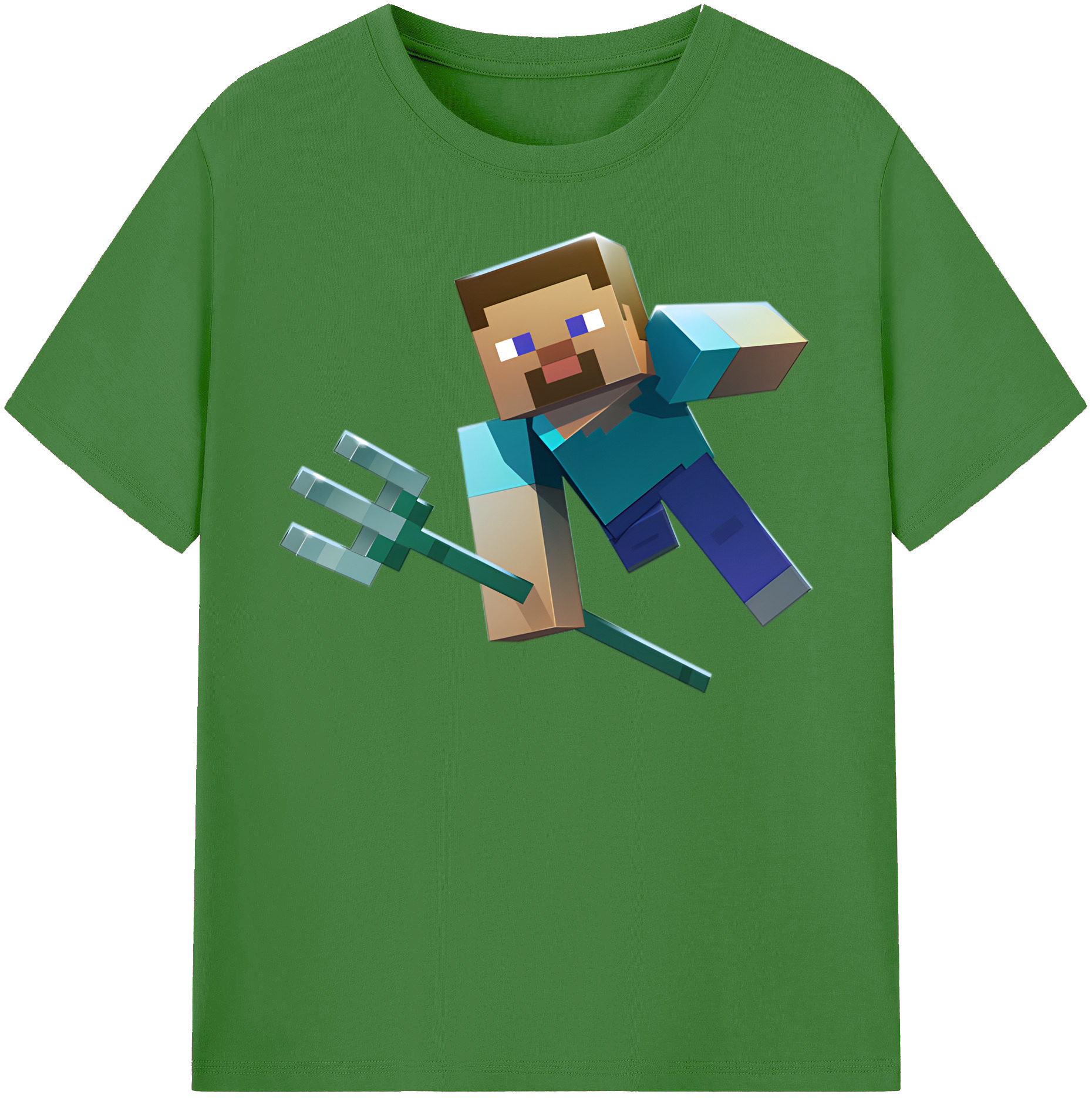 （画像用） マインクラフト ブロックの世界 Minecraft MC Block world レディースカジュアルプリントTシャツ（綿100％）